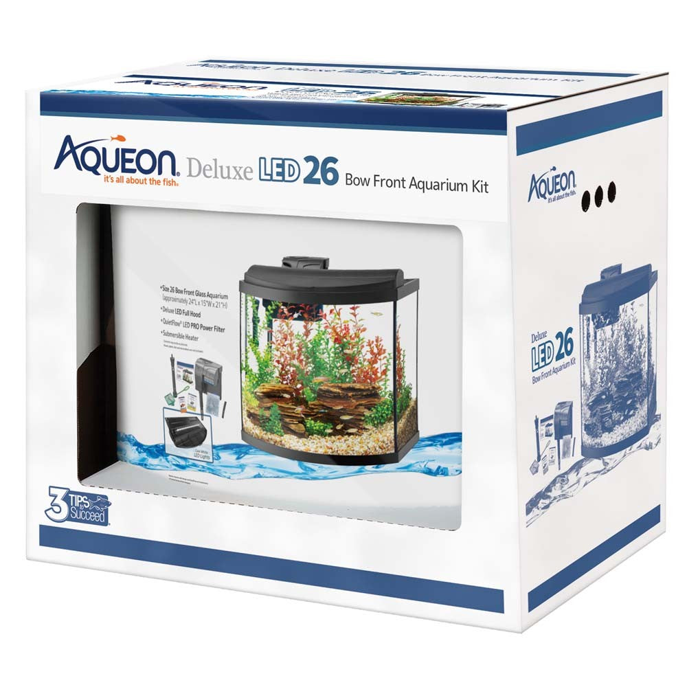 Aqueon Deluxe LED Bow Front Kit Aquarium Kit - 26 Gallons